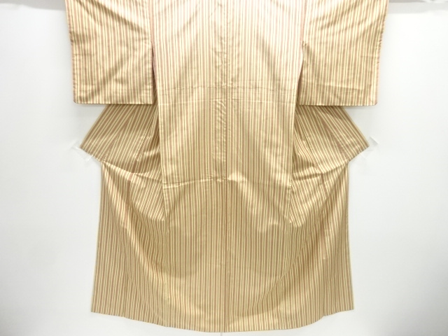 JAPANESE KIMONO / ANTIQUE KIMONO / SILK / TSUMUGI / WOVEN STRIPE